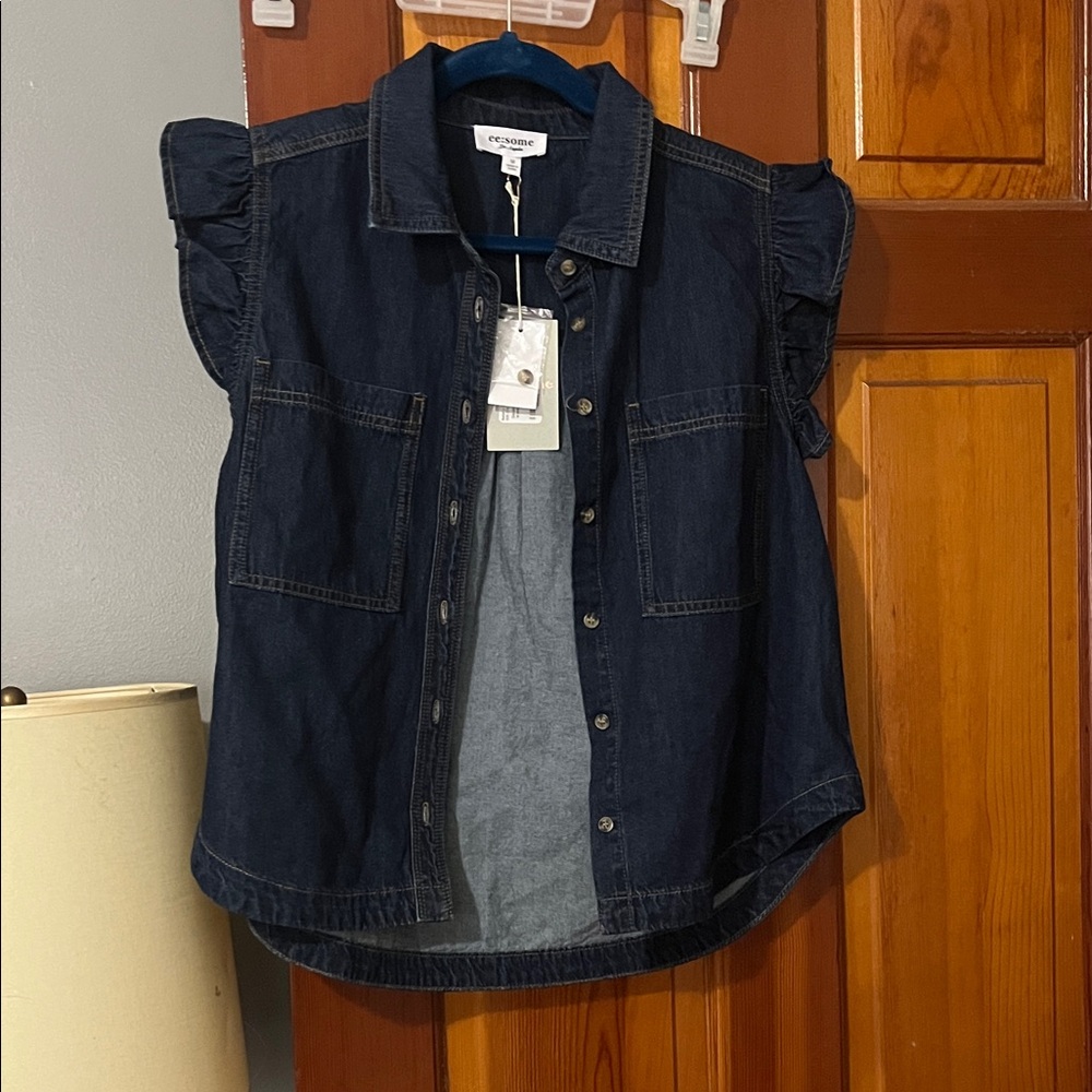 Eesome Women's Dark Denim Blouse